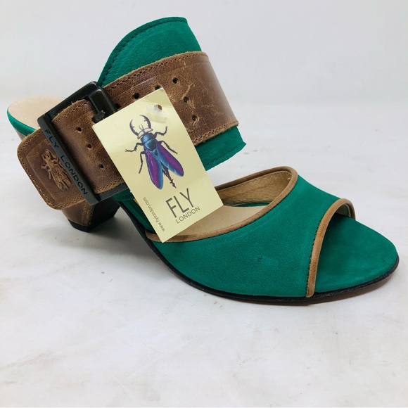 Fly London Girl Leather Sandal Heels - Picture 1 of 13